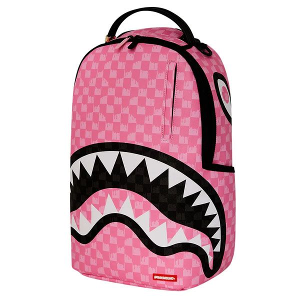 sprayground-pink-and-black-drip-check-dlxsv-backpack-910b7694nsz-left